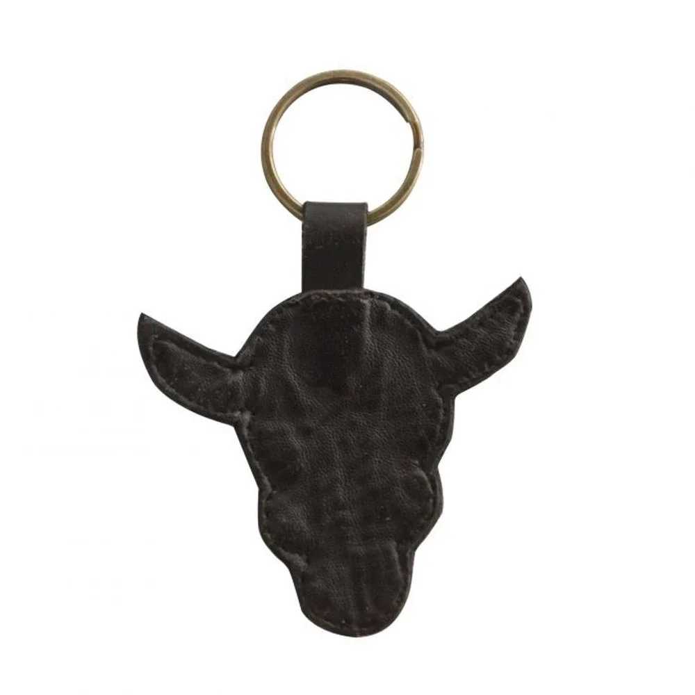 Myra Bag Antique Bull Face Beaded Key Fob Keychain - Picture 2 of 2
